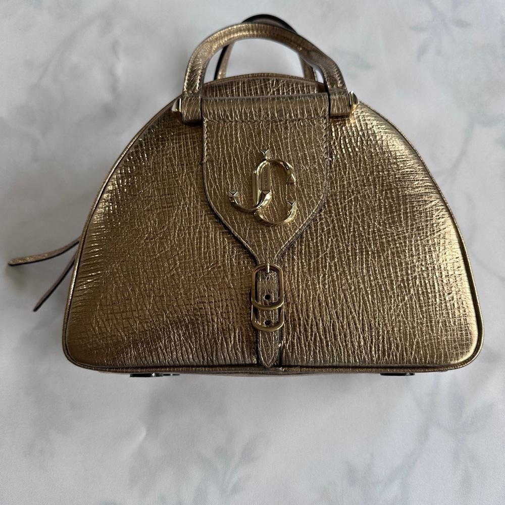 Jimmy Choo Gold Mini Bag with Textured Finish
